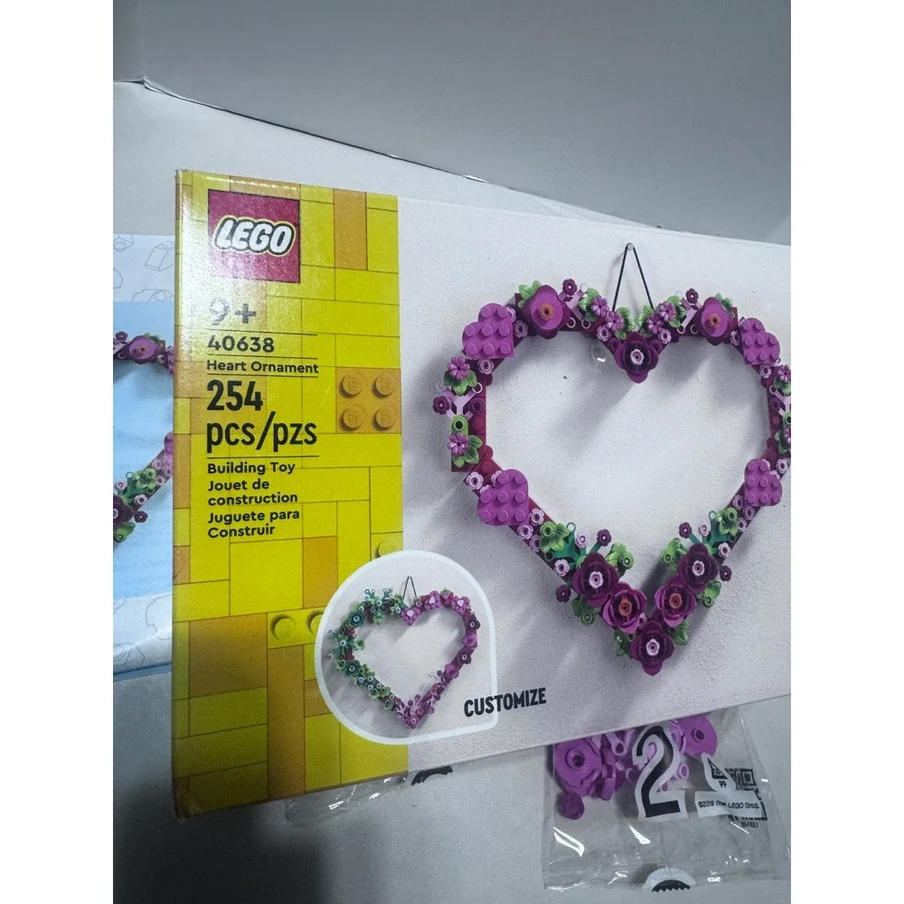 LEGO Heart Ornament Building Toy Set New Open Box 40638 craft customizable
